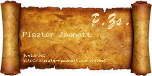 Piszter Zsanett névjegykártya